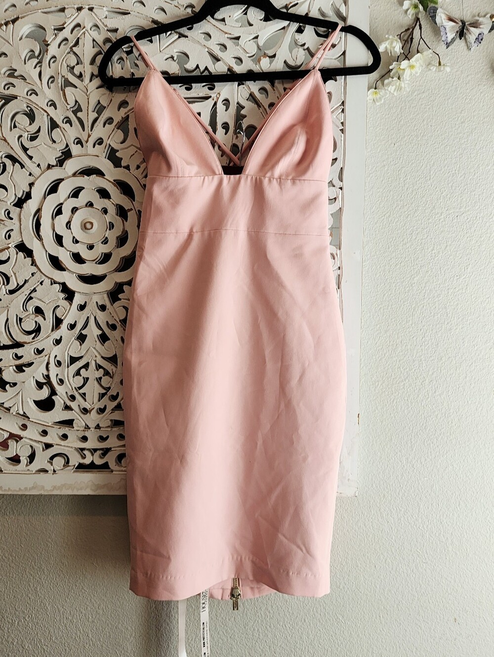 HOUSE OF CB LONDON LORE BLUSH BRALET SHAPE BODYCON DRESS NWT SIZE SMALL GLAM - Picture 9 of 16